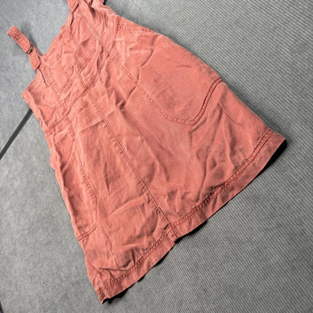 Abercrombie & Fitch Pinafore Mini Dress Terracotta Red Overall Straps Small Y2k - Picture 3 of 9